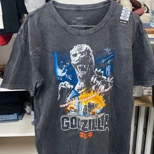 Godzilla print shirt / color it’s like faded black vintage style / size Large